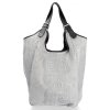 Bőr táska shopper bag Vera Pelle világosszürke 9551